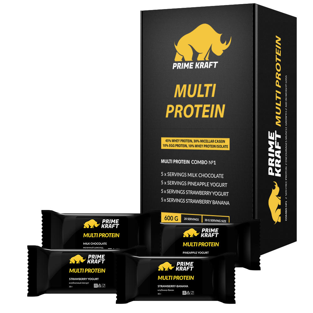 Оптом Prime Kraft MULTI PROTEIN combo №1 (20 пакетиков, 600 гр ...